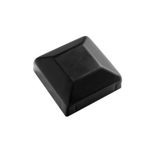 Square Steel Post End Cap Black