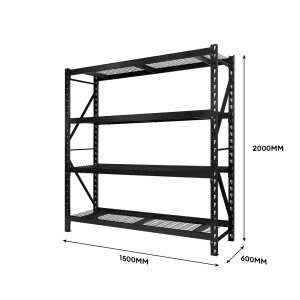 ProLoad Bolt-less Heavy-Duty 2000H x 1500W x 600D WIRE MESH Shelving 4-Shelf Adjustable Starter Bay