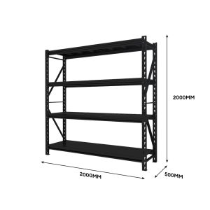 ProLoad Bolt-less Heavy-Duty 2000H x 2000W x 500D STEEL PANEL Shelving 4-Shelf Adjustable Starter bay