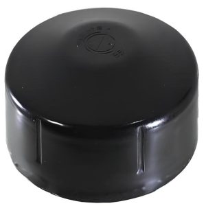 Round Steel Post End Cap Black